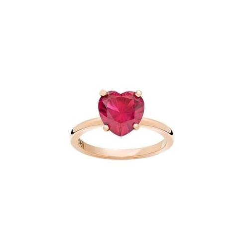 Anello Cuore DoDo in Oro Rosa e Rubino sintetico DAB1006-100AM-0009R