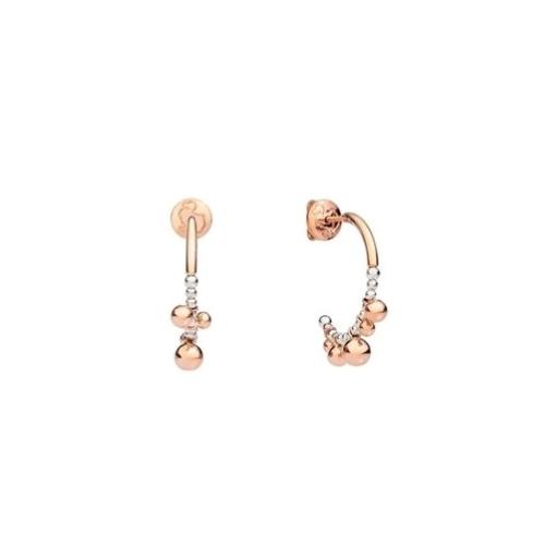DoDo Bubble Hoop Earrings in 9K Rose Gold and Silver DOC0001-BOLLI-0009A