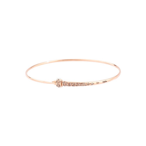 Essentials Bangle with Stopper DoDo in 9K Rose Gold and Brown Diamonds DBC0006-BANGL-DBR9R