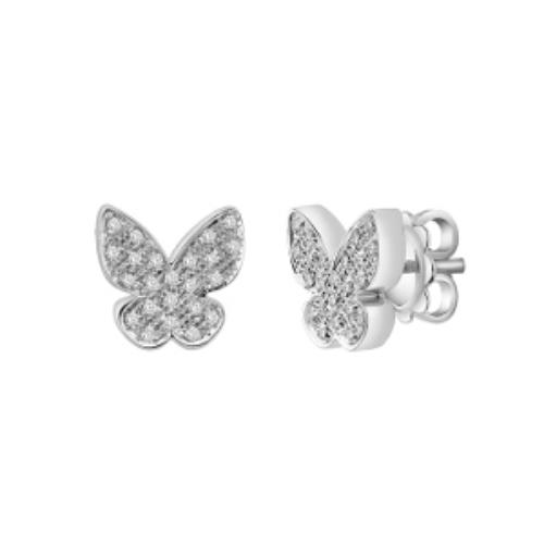 SALVINI "I SEGNI" BUTTERFLY EARRINGS IN WHITE GOLD WITH DIAMONDS