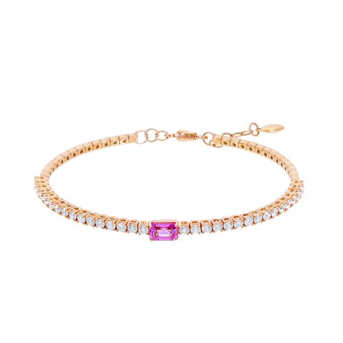 TENNIS BRACELET WITH PINK SAPPHIRES