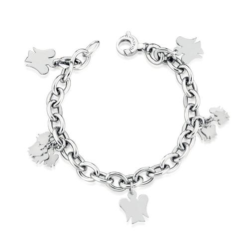 BRACELET WITH ANGELS CHARMS IN SILVER