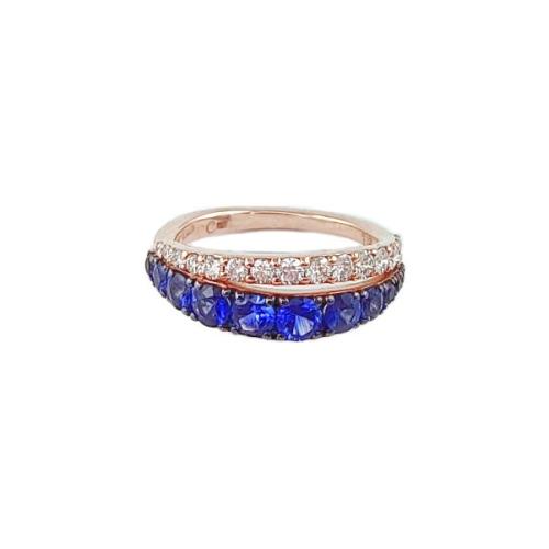 CRIVELLI RING IN ROSE GOLD WITH DIAMONDS AND SAPPHIRES