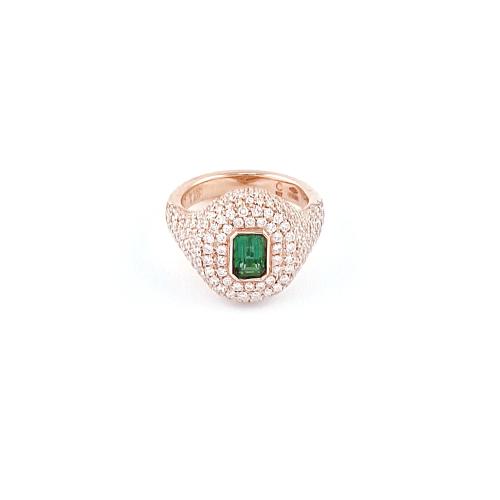 CRIVELLI RING IN ROSE GOLD WITH EMERALD