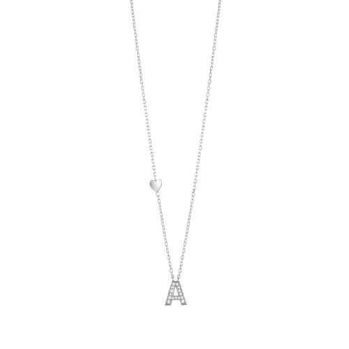 SALVINI NECKLACE WITH INITIALS IN WHITE GOLD AND DIAMONDS