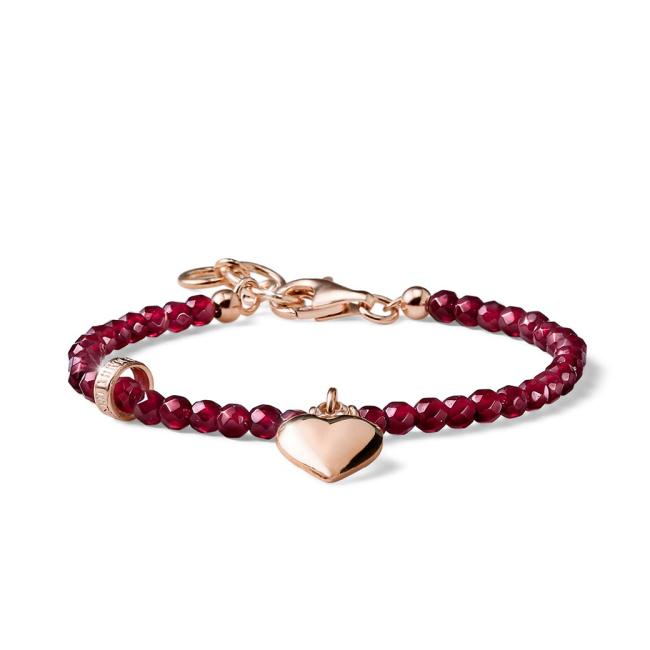 ROSE SILVER BRACELET WITH AGATE RUBY