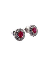 EARRINGS CRIVELLI IN WHITE GOLD WITH RUBY AND DIAMONDS - photo 1