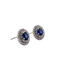 EARRINGS CRIVELLI IN WHITE GOLD WITH DIAMONDS AND SAPPHIRES - photo 1