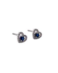 HEART CRIVELLI EARRINGS IN WHITE GOLD WITH DIAMONDS AND SAPPHIRES - photo 1