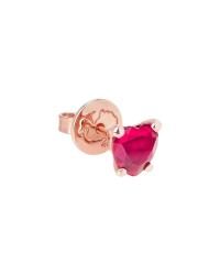 DoDo Heart Earring in 9K Rose Gold with Synthetic Ruby DHC3000-HEART-SR09R - photo 2