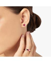DoDo Heart Earring in 9K Rose Gold with Synthetic Ruby DHC3000-HEART-SR09R - photo 1