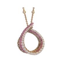 CRIVELLI NECKLACE IN ROSE GOLD WITH WHITE DIAMONDS, BROWN DIAMONDS AND PINK SAPPHIRE - photo 1