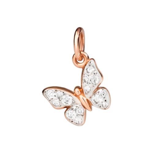 Precious Butterfly Pendant DoDo in 9K Rose Gold and White Diamonds DMC2016-BFLYS-DB09R