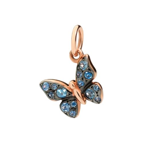Precious DoDo Butterfly Pendant in 9K Rose Gold and Blue Sapphires DMC2016-BFLYS-ZA09R