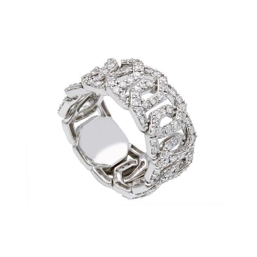 BAND RING IN WHITE GOLD WITH DIAMONDS 266988BB