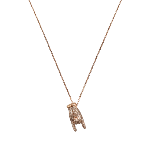 CRIVELLI MANINA NECKLACE IN ROSE GOLD AND DIAMONDS