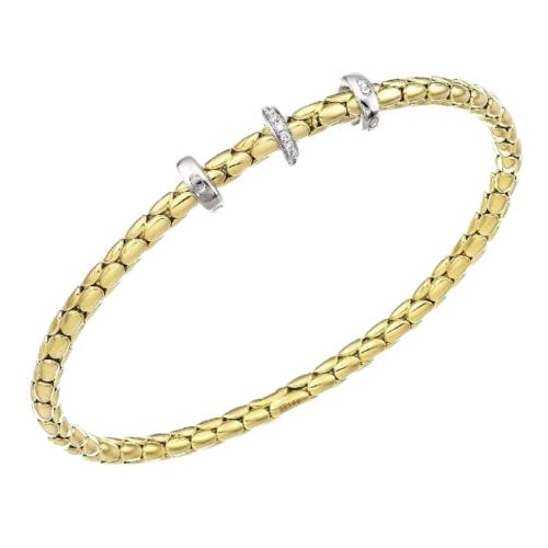 Bracelet Stretch Spring Chimento in Yellow Gold 18KT and Diamonds 1B00955B12180