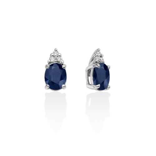 Miluna Gemme Preziose earrings in 18KT white gold with Sapphire and diamonds