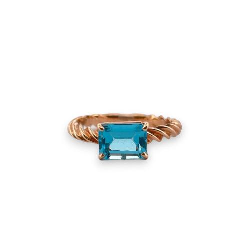RING IN ROSE GOLD WITH BLUE TOPAZ