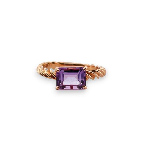 ROSE GOLD RING WITH AMETHYST