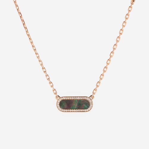 CRIVELLI NECKLACE IN ROSE GOLD AND BLACK MOTHER OF PEARL