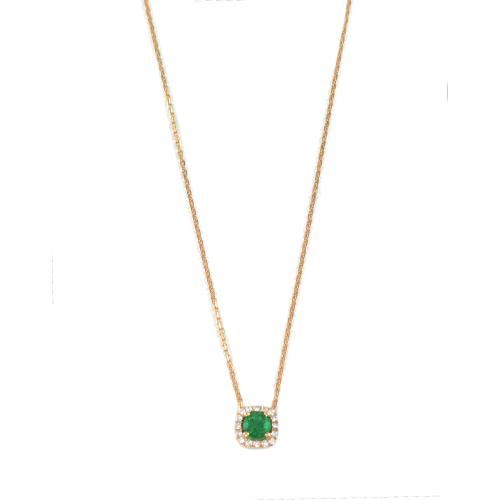 CRIVELLI NECKLACE IN ROSE GOLD WITH DIAMONDS AND EMERALD