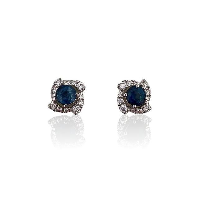 EARRINGS CRIVELLI IN WHITE GOLD WITH DIAMONDS AND SAPPHIRES