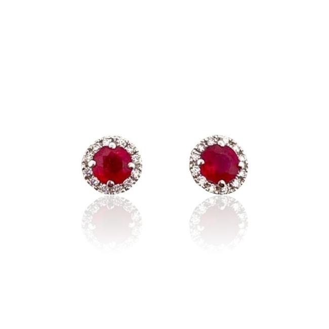 CRIVELLI EARRINGS IN WHITE GOLD WITH DIAMONDS AND RUBIES