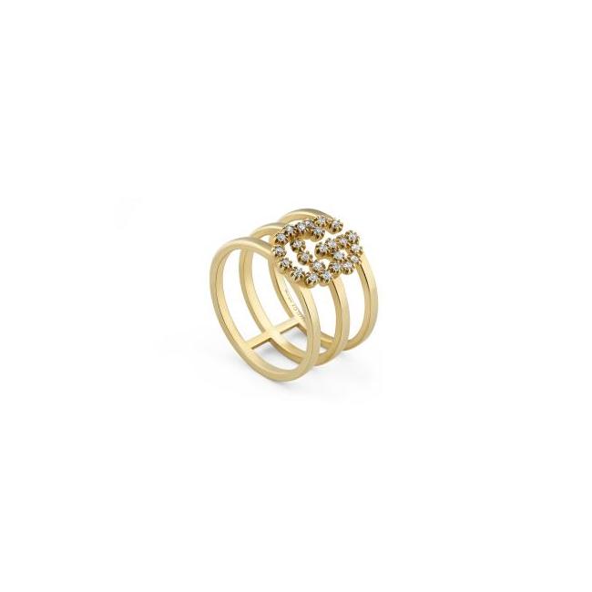 GUCCI RUNNING RING IN YELLOW GOLD AND DIAMONDS
