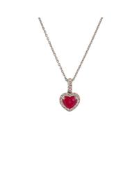 WHITE GOLD NECKLACE WITH RUBY AND DIAMONDS - photo 1
