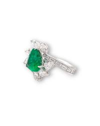 CRIVELLI RING IN WHITE GOLD WITH DIAMONDS AND EMERALD - photo 1