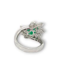 CRIVELLI RING IN WHITE GOLD WITH DIAMONDS AND EMERALD - photo 2