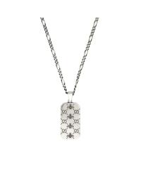 GUCCI NECKLACE IN SILVER WITH PENDANT WITH BEE AND GG ENGRAVING - photo 1