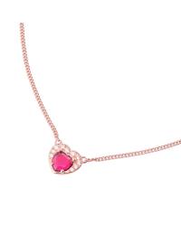 DoDo Heart Necklace in 9K Rose Gold with Diamonds and Synthetic Ruby DCC3000-HEART-DSR9R - photo 2
