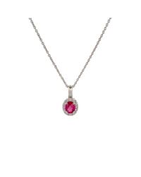 CRIVELLI NECKLACE WITH OVAL RUBY AND DIAMONDS - photo 1