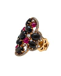 FANTASY CRIVELLI RING IN ROSE GOLD WITH RUBIES, SAPPHIRES AND DIAMONDS - photo 1