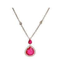 CRIVELLI CHOKER NECKLACE IN WHITE GOLD WITH RUBY AND DIAMOND DROP PENDANT - photo 1