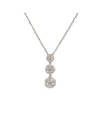CRIVELLI CHOKER NECKLACE IN WHITE GOLD WITH TRILOGY DIAMOND PENDANT - photo 1