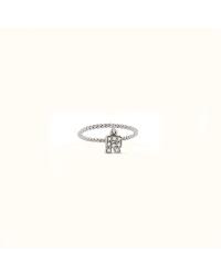 WHITE GOLD RING WITH LETTER PENDANT WITH DIAMONDS - photo 1