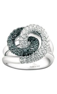 SALVINI RING IN WHITE GOLD WITH BLACK AND WHITE DIAMONDS