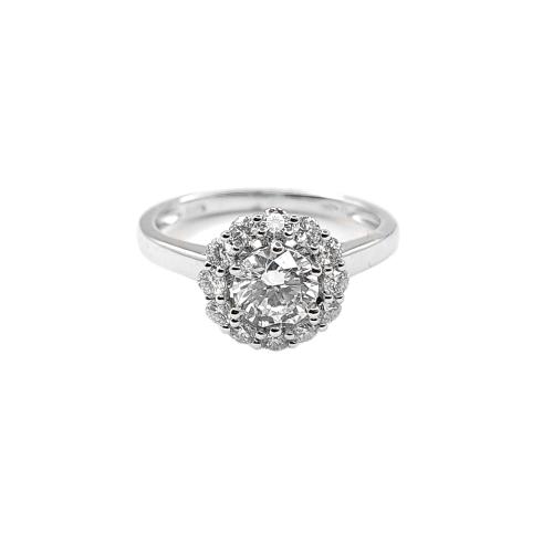 SOLITAIRE RING IN WHITE GOLD AND DIAMONDS