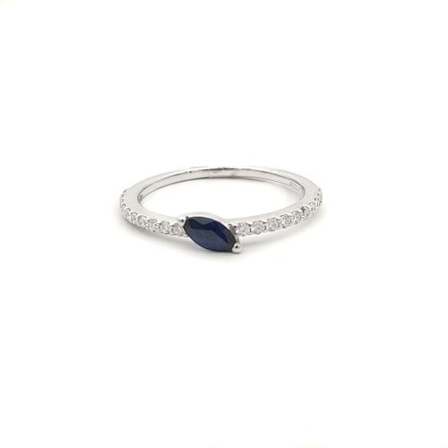 CRIVELLI RING IN WHITE GOLD AND DIAMONDS WITH A SAPPHIRE