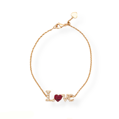 ROSE GOLD BRACELET WITH DIAMONDS AND RUBIES