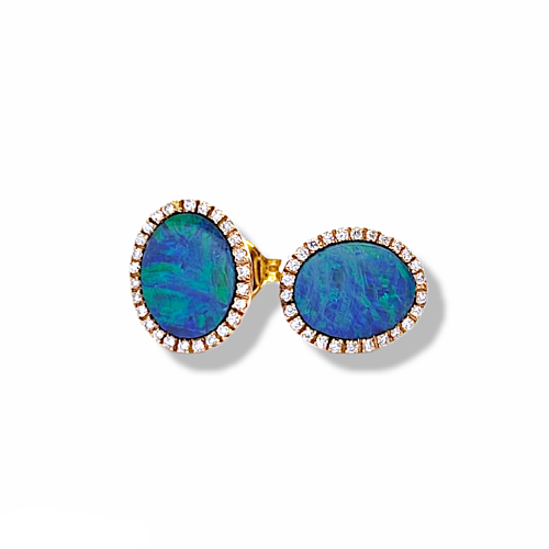 ROSE GOLD EARRINGS WITH OPAL AND DIAMONDS