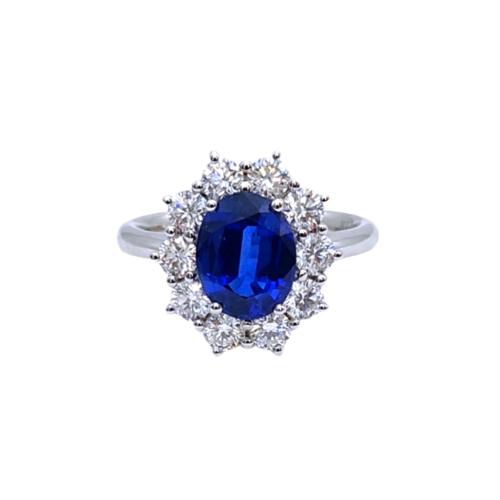 CREIVELLI WHITE GOLD RING WITH DIAMONDS AND SAPPHIRE