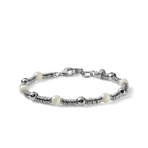 SILVER BRACELET WITH WHITE AULITE