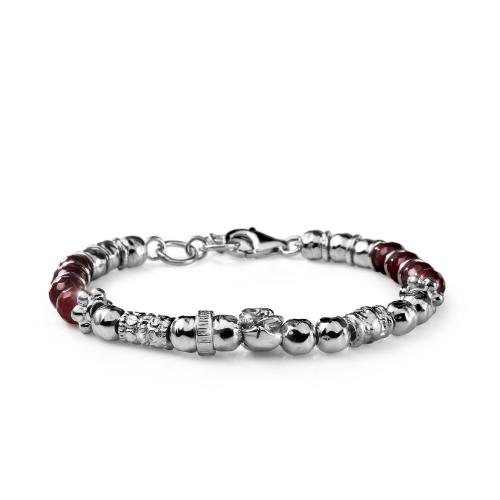 SILVER BRACELET WITH AGATE RUBY