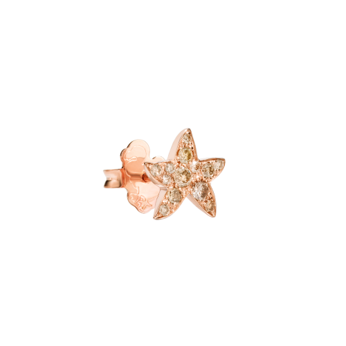Orecchino Stellina Prezioso DoDo in Oro Rosa 9K e Diamanti Brown DHB5001-STARS-DBR9R