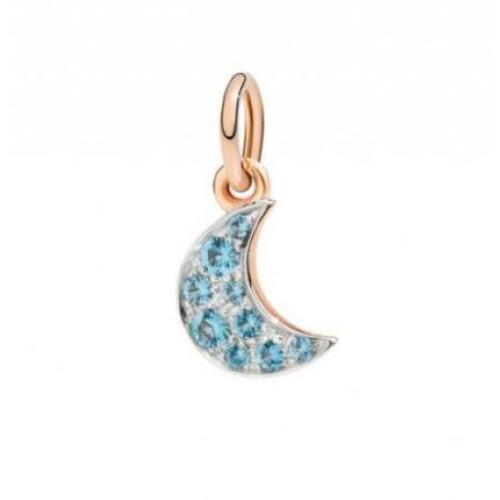 Precious DoDo Moon Pendant in Rose Gold and Blue Topazes DMB8045-MOONS-0OY9R