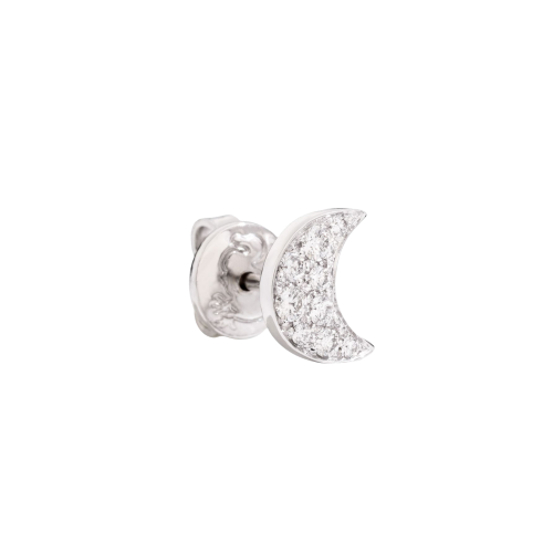 DoDo Precious Moon Stud Earring in White Gold and Diamonds DHB9006-MOONS-DB0OB